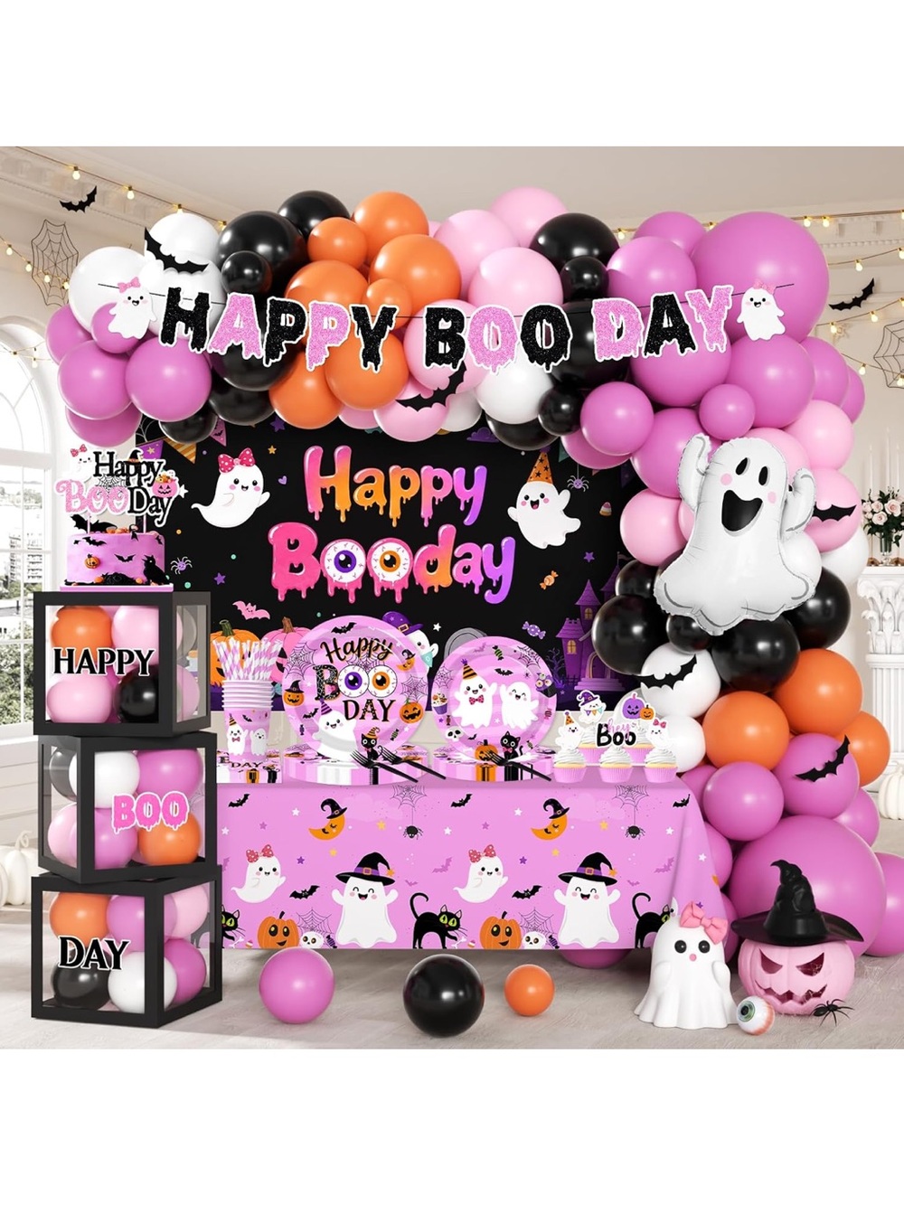 242 pieces Happy Booday Halloween Birthday Decoration Kit